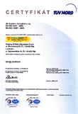 Certyfikat dla Systemu Zarządzania wg EN ISO 9001 : 2008 EN ISO 14001 : 2004