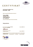 Certyfikat dla Systemu Zarządzania wg EN ISO 9001 : 2000