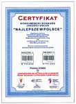 Certyfikat  przyznający prawo do posługiwania się zastrzeżonym godłem Najlepsze w Polsce